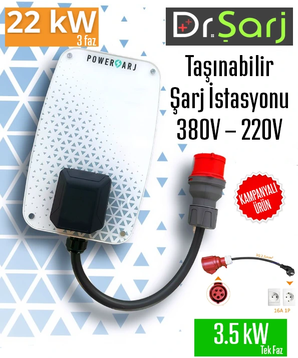 POWERŞARJ RAPİD SERİSİ LİNK BASIC 22 KW ŞARJ İSTASYONU